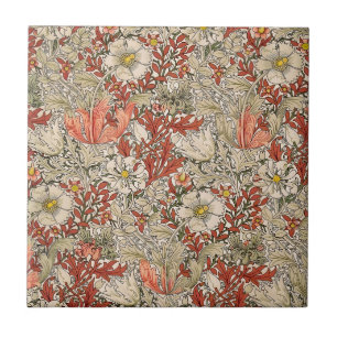 Carreau William Morris Spring Compton Fleur Vintage Rouge