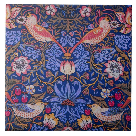 Carreau William Morris Strawberry Thief Motif floral (Devant)