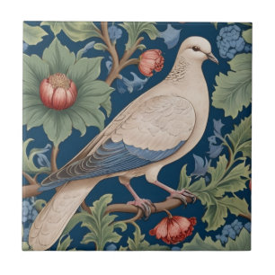Carreau William Morris style Face droite Dove Bird