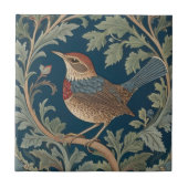 Carreau William Morris style Face gauche Wren Bird (Devant)