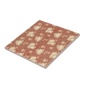 Carreau William Morris Style Red Lily Floral Pattern (Côté)