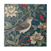 Carreau William Morris style Right Mockingbird Oiseau flor (Devant)