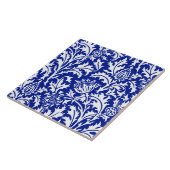 Carreau William Morris Thistle Damask White sur Cobalt Blu (Côté)