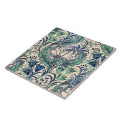 Carreau William Morris Vert Crème Turquoise Motif Floral (Côté)