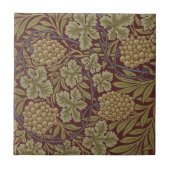 Carreau William Morris Vine Grappe Rouge Vert Art (Devant)