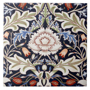 Carreau William Morris Vintage Bleu Bleu Bleu Flore Fleurs
