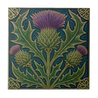 Carreau William Morris vintage écossais chardon floral