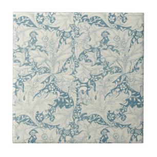 Carreau William Morris Wallflower bleu damas floral