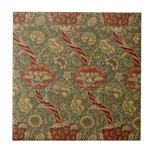 Carreau William Morris Wandle Anglais Floral Damask Design (Devant)