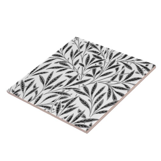 Carreau William Morris Willow Motif, gris / gris & blanc (Côté)