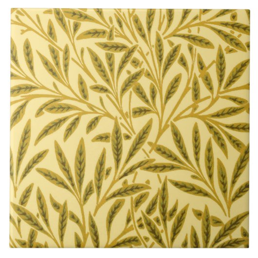 Carreau William Morris Willow Motif, Jaune de moutarde (Devant)