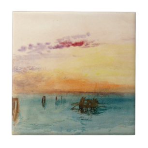 Carreau William Turner - Le lagon près de Venise au couche
