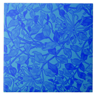 Carreau Willliam Morris - Honeysuckie dans Blue Poster Cer