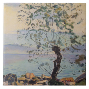 Carreau Willow Tree by the Lake (Paysage suisse)