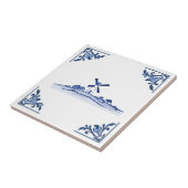 Carreau Windmill Delft Blue White Corners Pays-Bas (Côté)