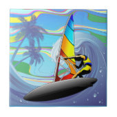 Carreau WindSurfer sur Big Ocean Waves (Devant)