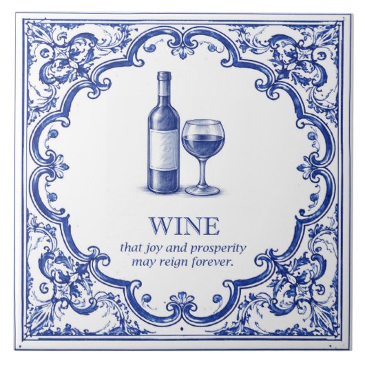 Carreau Wine Kitchen Blessing Blue Italian (Devant)