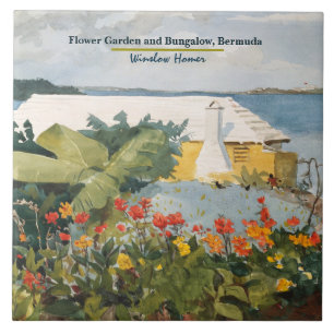 Carreau Winslow Homer Flower Garden et Bungalow Bermudes