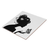 Carreau Witte Vlindervrouw Tegeltje (Zijkant)