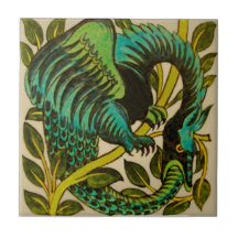Wm DeMorgan Hand Painted Dragon c1900 repro
