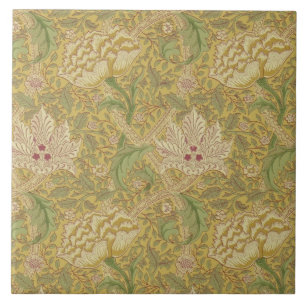 Carreau Wm Morris Classic Windrush Design Gold Multi Tile