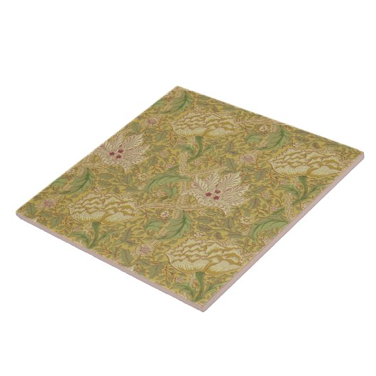 Carreau Wm Morris Classic Windrush Design Gold Multi Tile (Côté)