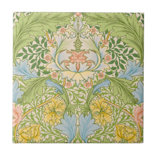 Carreau Wm Morris Myrtle Floral Art Nouveau Pastel