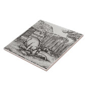 Carreau Wm Wise Minton Farm Animals Pigs Tile Repro c 1879 (Côté)