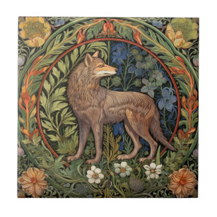Carreau Wolf dans la forêt Art nouveau