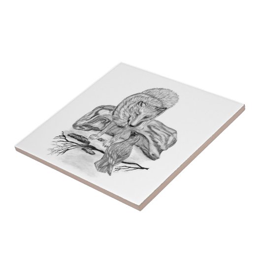 Carreau Wolf et Raven noir et blanc (Côté)