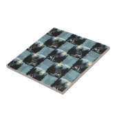 Carreau Wolf Howling À Moon Design Motif (Côté)