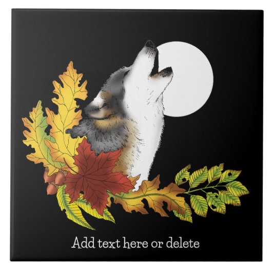 Carreau Wolf Howling Moon (Devant)