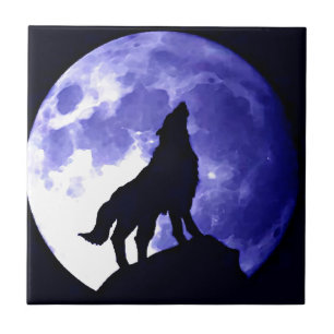 Carreau Wolf Silhouette & Pleine lune