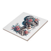 Carreau Woman Skull Dia De Los Muertos Skeleton (Côté)