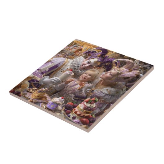 Carreau "Wooden Memory Box: Carousel of Sweets and Love in (Côté)