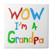 Carreau WOW Je suis un grand-père T-shirts et cadeaux (Devant)