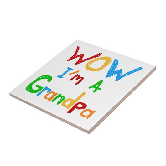 Carreau WOW Je suis un grand-père T-shirts et cadeaux (Côté)