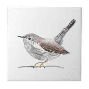 Carreau Wren Bird Faune Aquarelle Art Cute