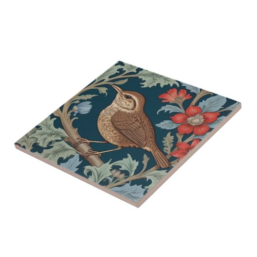 Carreau Wren William Morris style Face gauche Bird (Côté)
