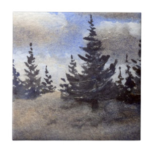 Carreau WVA RT 55 Highland Pittoresque Pines et nuages
