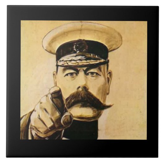 Carreau WW1 Lord Kitchener Ceramic Feature Tile. (Devant)