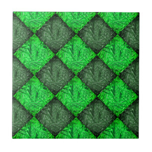 Carreau Xadrez verde falsa grama ou folhas de coqueiro.