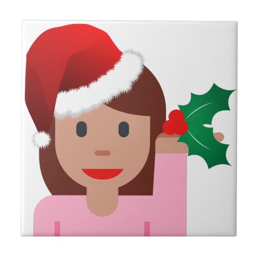 Carreau xmas information fille émoji (Devant)