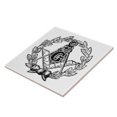 Carreau XVIIIème siècle bleu néerlandais maçonnique de (Côté)