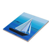 Carreau Yacht Sous Voile, Bleu Cobalt (Côté)