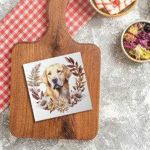 Carreau Yellow Labrador Retriever Dog Automne Wreath