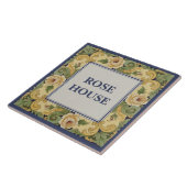 Carreau Yellow Roses Custom House Name Plate Sign Plaque (Côté)