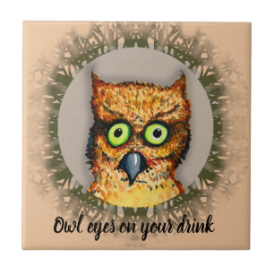 Carreau YEUX de HIBOU SUR VOTRE BOISSON par Slipperywindow