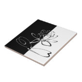Carreau Yin Yang Black Blanc Lotus Blossom Tile (Côté)