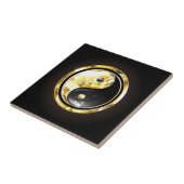 Carreau Yin Yang or sur noir (Côté)